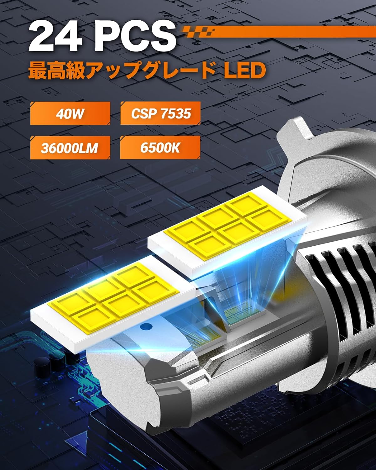 SEALIGHT H4 led ヘッドライト Hi/Lo 車用 ライト 車検対応 6500K h4led 高輝度 1：1ミニサイズ 700%アップ チップ ファン付き キャンセラー内蔵 車/バイク 40W HB2 2個入り