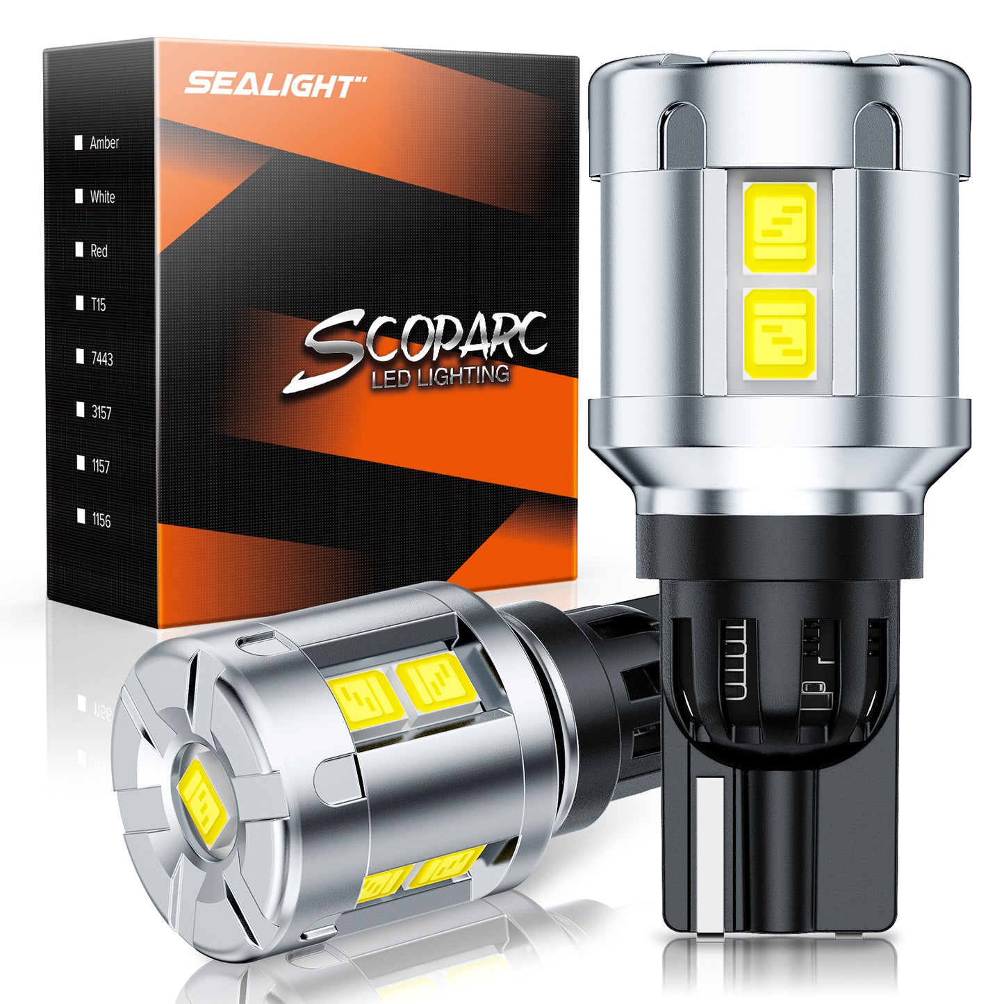 SEALIGHT t16 led バックランプ 爆光 後退灯 6500K 無極性 耐熱性 led バックランプ 抵抗内蔵 バックライト 車検対応 2個入り